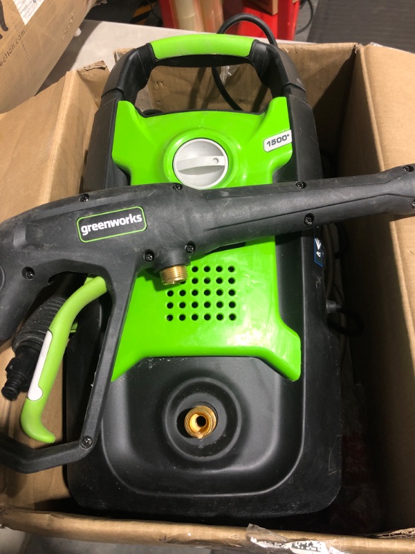 Photo 3 of * used * see images * 
Greenworks 1500 PSI 1.2 GPM Pressure Washer (Upright Hand-Carry) PWMA Certified 1500 PSI (1.2 GPM) Washer