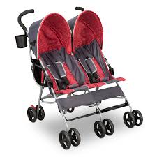 Photo 1 of Delta Children LX 35 Pound Side by Side Double Convenience Stroller, Red & Gray
