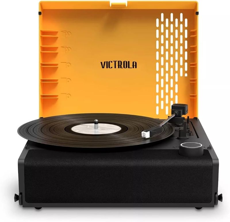 Photo 1 of Victrola Revolution GO 3-Speed Bluetooth Portable Rechargeable Record Player with Built-in Speakers | Citrus VSC-750SB-CTR 