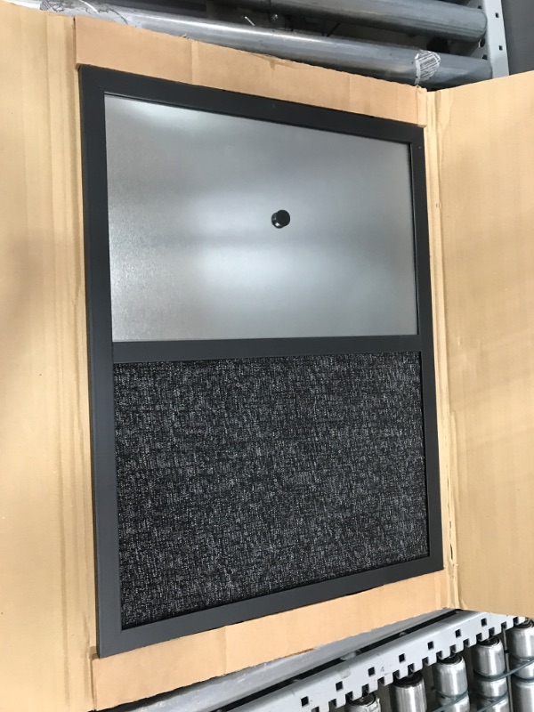 Photo 2 of MasterVision MX04433168 Combo Dry Erase Whiteboard and Grey Fabric Bulletin Board, 18" x 24", Black Frame Black Combo Dry Erase/Fabric Bulletin Board