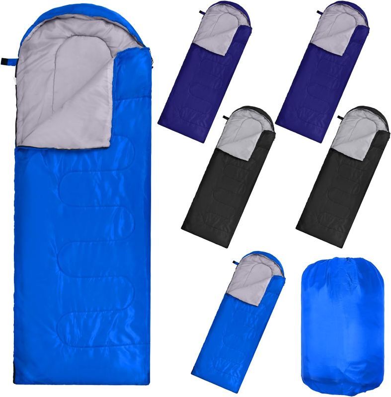 Photo 2 of 12 Pack Sleeping Bags for Adults Sleeping Bags 4 Season Warm Envelope Sleeping Bags Lightweight Waterproof Sleeping Bags with Compression Sack for Outdoor...
