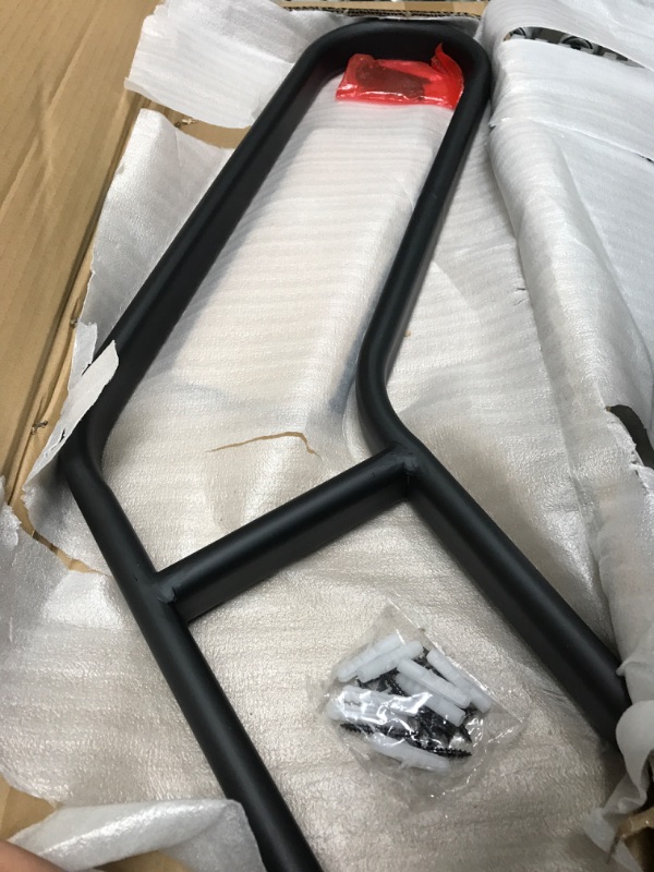 Photo 2 of 32" Handrail for Outdoor 1-3 Steps, Wall Mount Hand Railings for Stair, Safety Grab Bars for Stairs, U Shaped Garage Railing with Black Powder Coat Finished for Garden,Yard ,Garage for 1-3 Steps Black-Oval