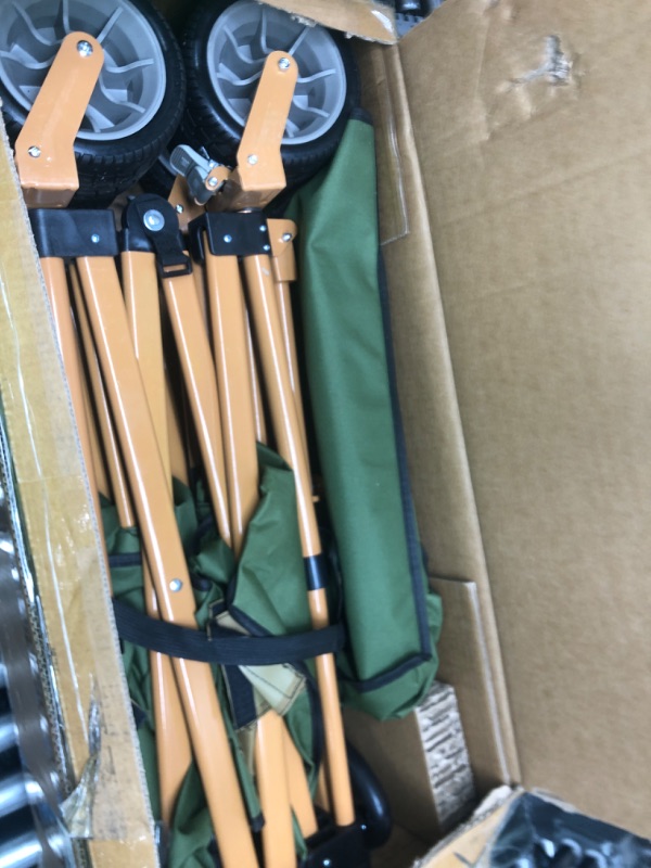 Photo 1 of UIDYGGD Folding Wagon Cart Roomy Interior Large Carrying Capacity Big Wheels Brakes Adjustable Handle Sturdy Portable Rolling Heavy Duty Collapsible Cart ?Black with Red?