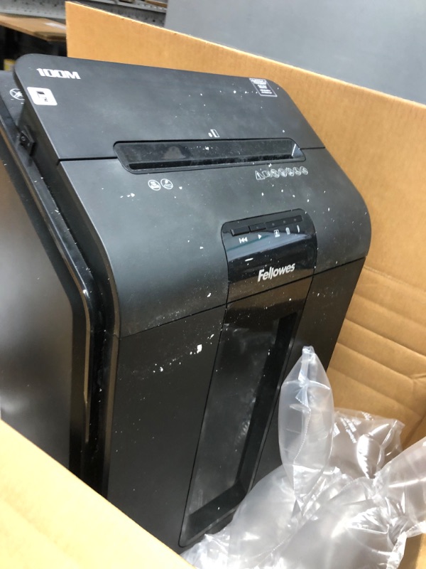 Photo 3 of *DID NOT POWER ON FOR PARTS*- Fellowes AutoMax Micro-Cut 100M Commercial Office Auto Feed 2-in-Paper Shredder with 100-Sheet Capacity
