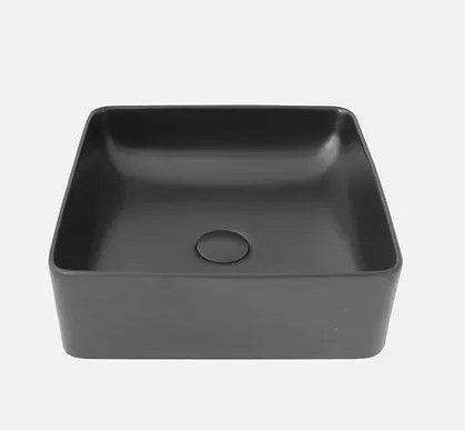 Photo 1 of 14 inch Black Square Ceramic Vessel Bathroom Sink