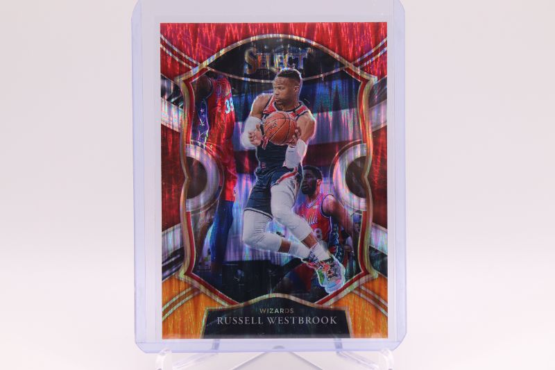 Photo 1 of Russell Westbrook 2021 Select Concourse Prizm Red/Orange Flash (Mint)