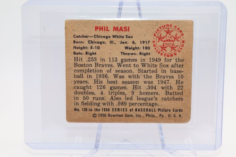 Photo 2 of 1950 Bowman Baseball Phil Masi (VG-Ex) White Sox