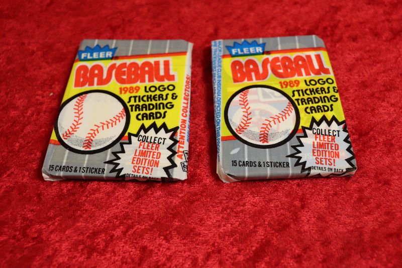 Photo 1 of 1989 Fleer Baseball wax packs x2 (Sealed) possible Fface Ripken