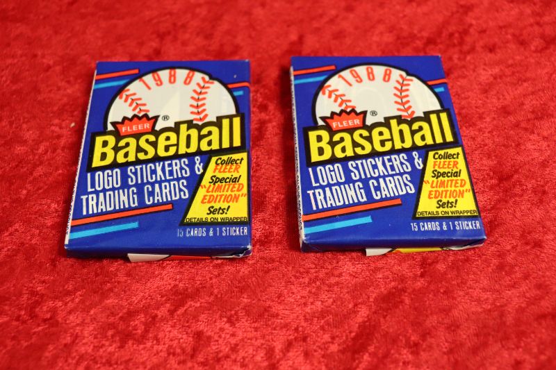 Photo 1 of 1988 Fleer Baseball wax packs x2 (Sealed)