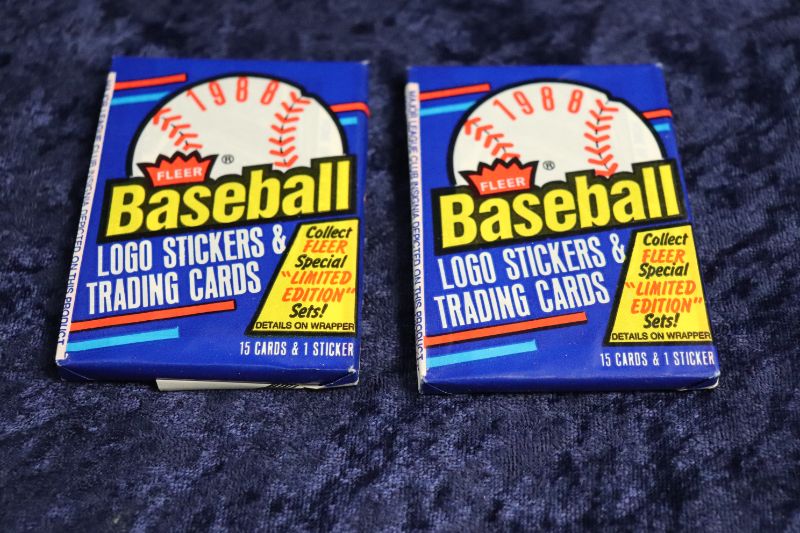 Photo 1 of 1988 Fleer Baseball wax packs x2 (Sealed)