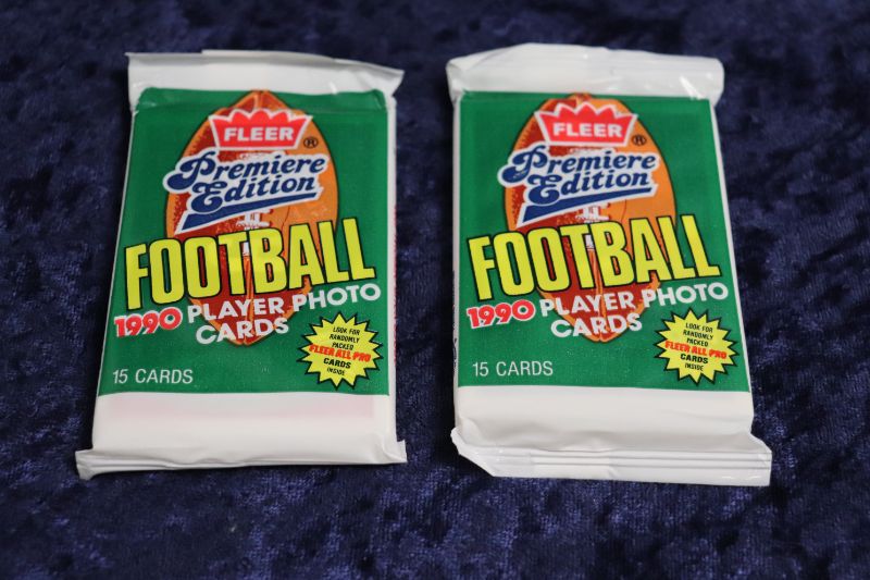 Photo 1 of 1990 Fleer Football wax packs x2 (Sealed)