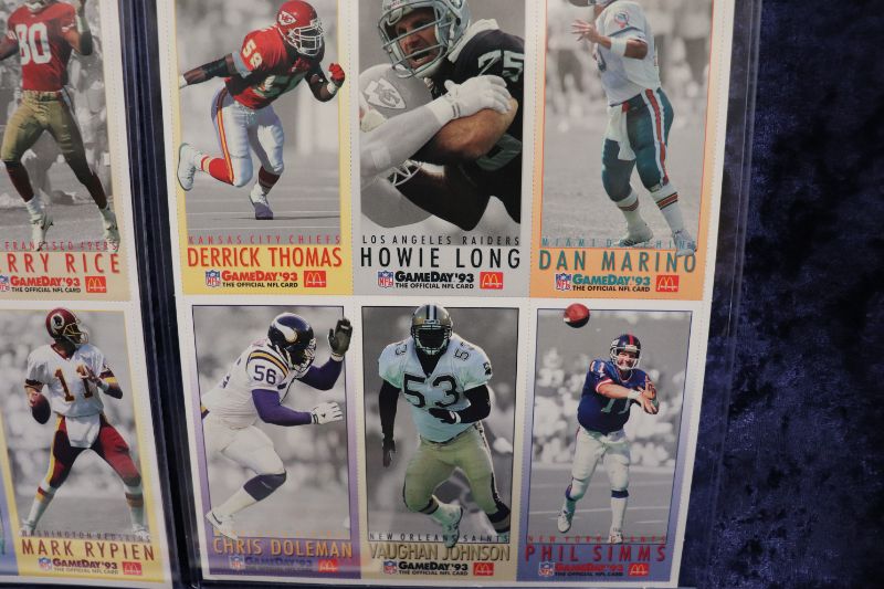 Photo 3 of 1993 Mcdonalds NFL Gameday 18 card set (3 uncut sheets)