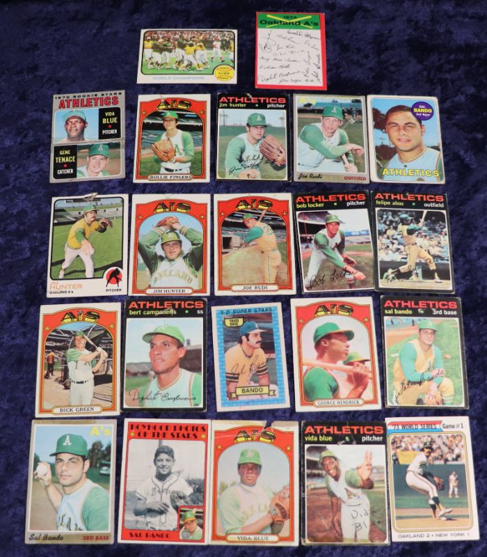 Photo 1 of 22 card lot 1970-1972 A’s stars (Poor-G)