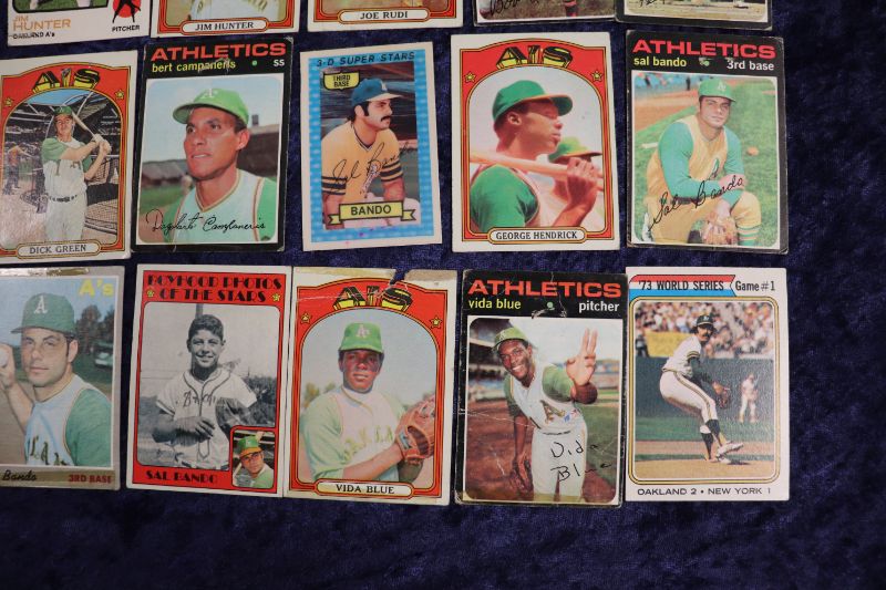 Photo 4 of 22 card lot 1970-1972 A’s stars (Poor-G)