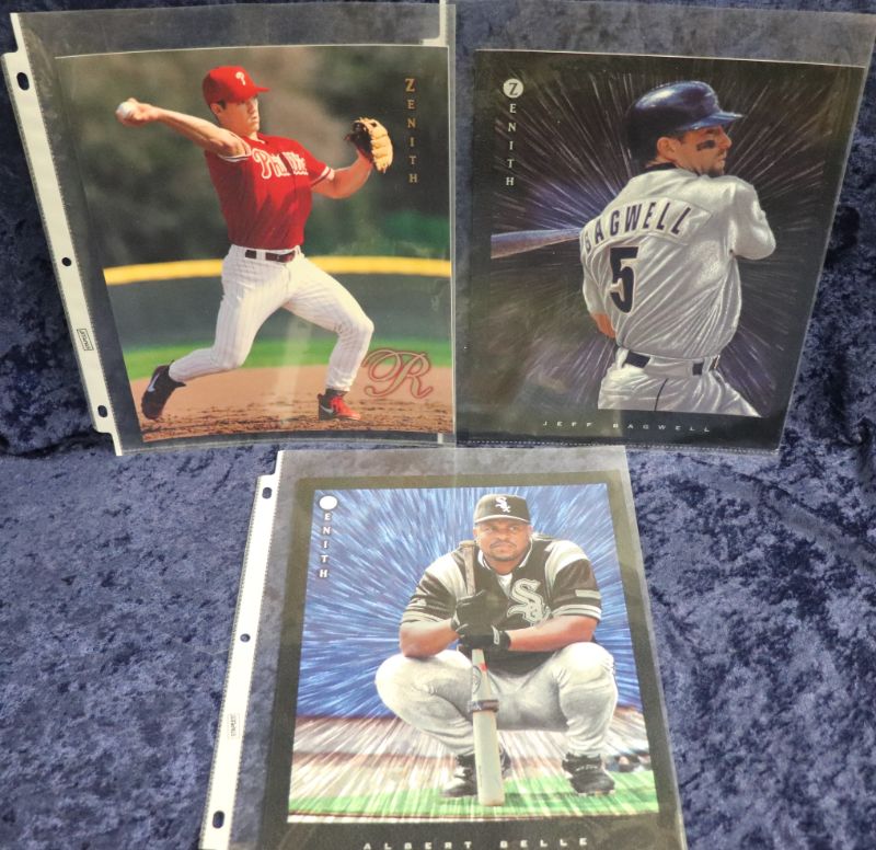 Photo 1 of Lot of 3 1997 Pinnacle Zenith 8x10 cards Bagwell, Rolen, Belle