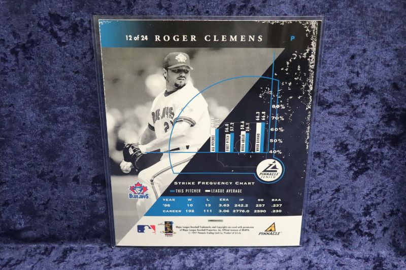 Photo 2 of Roger Clemens 1997 Pinnacle Zenith 8x10 card (toploader)