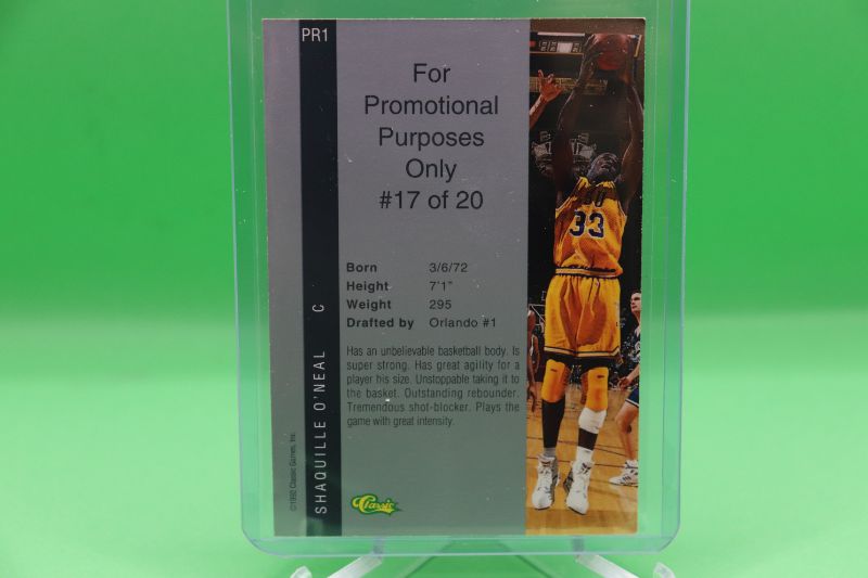 Photo 2 of Shaquille O’Neal 1992 Classic “Promo” Pre-ROOKIE (Mint) PR1