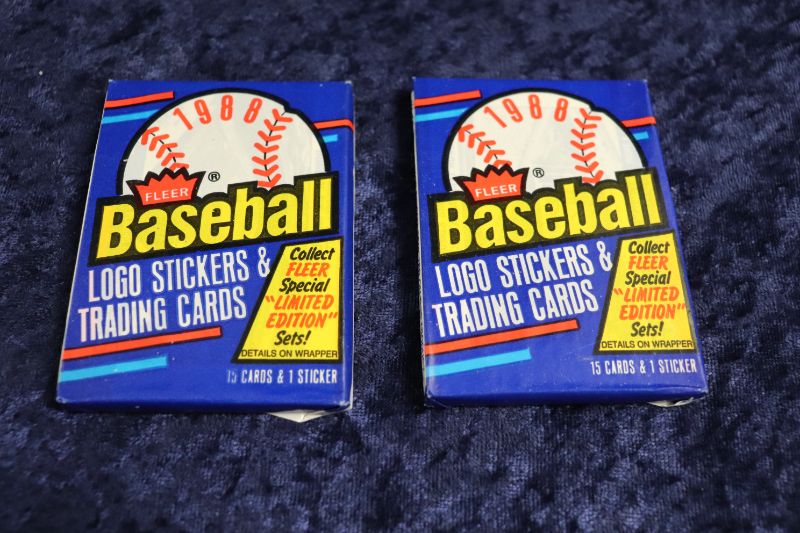 Photo 1 of 1988 Fleer Baseball wax packs x2 (Sealed)