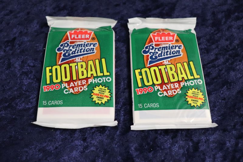 Photo 1 of 1990 Fleer Football wax packs x2 (Sealed)