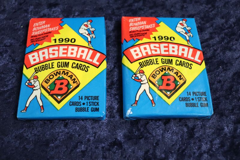 Photo 1 of 1990 Bowman Baseball wax packs x2 (Sealed)