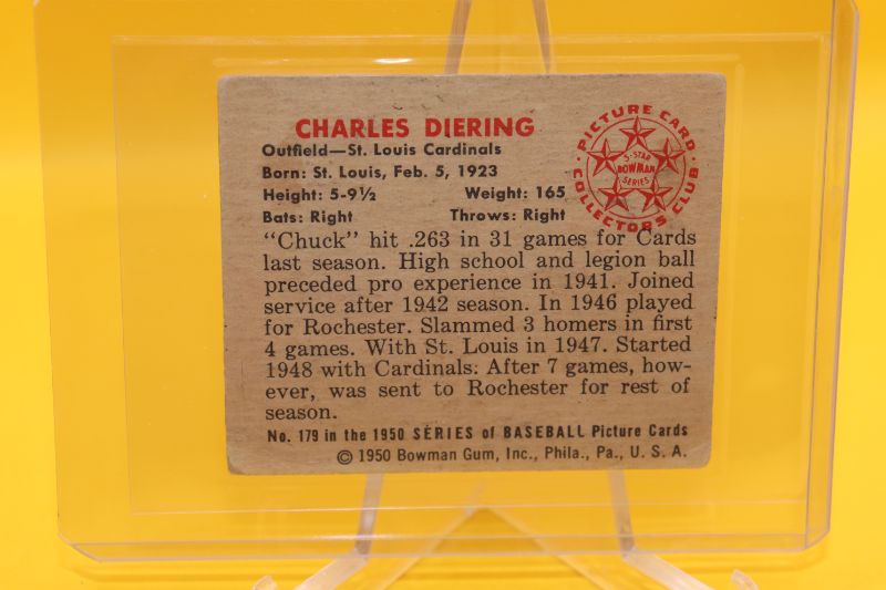 Photo 2 of 1950 Bowman Charles Diering (VG-EX) Cardinals