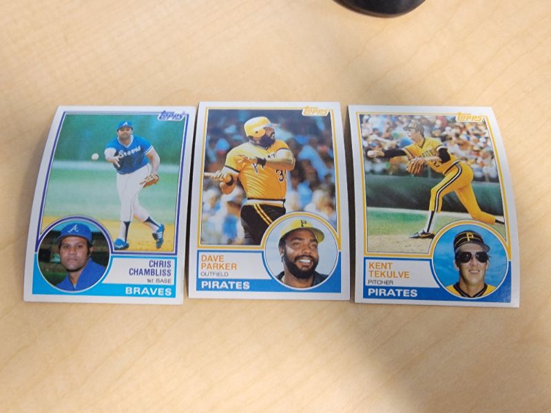 Photo 1 of (3) 1983 TOPPS BASEBALLL CARDS - GREAT CONDITION