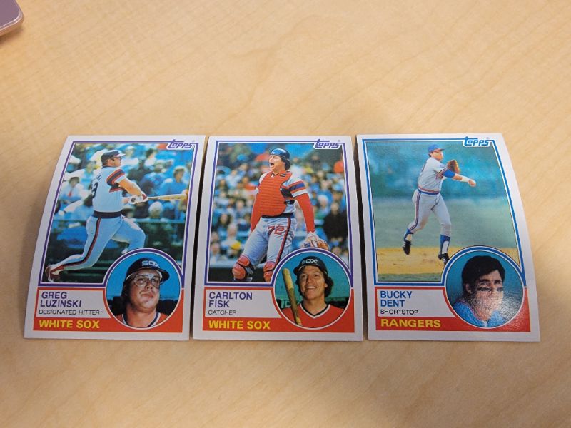 Photo 1 of (3) 1983 TOPPS BASEBALLL CARDS - GREAT CONDITION