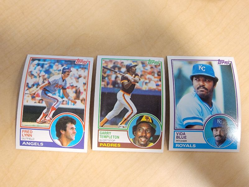 Photo 1 of (3) 1983 TOPPS BASEBALL CARDS - EXCELLENT CONDITION