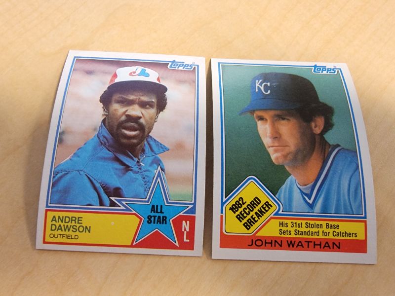 Photo 1 of (2) 1983 TOPPS BASEBALL CARDS - EXCELLENT CONDITION