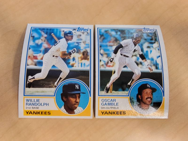 Photo 1 of (2) 1983 TOPPS BASEBALLL CARDS - GREAT CONDITION