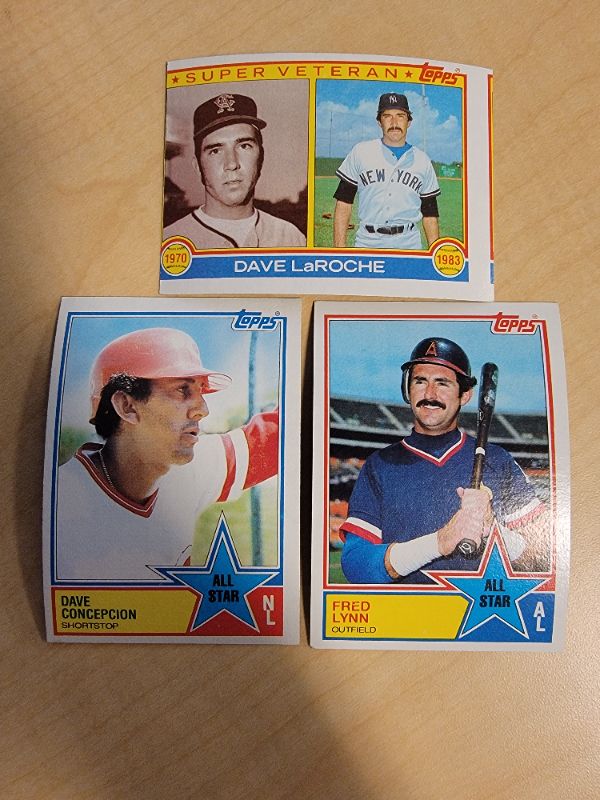 Photo 1 of (3) 1983 TOPPS CARDS EXCELLENT CONDITION