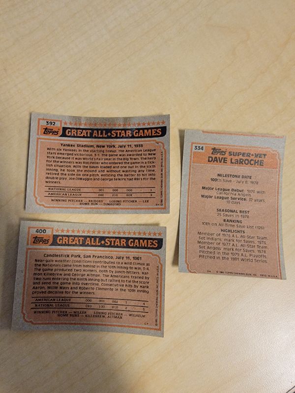 Photo 2 of (3) 1983 TOPPS CARDS EXCELLENT CONDITION