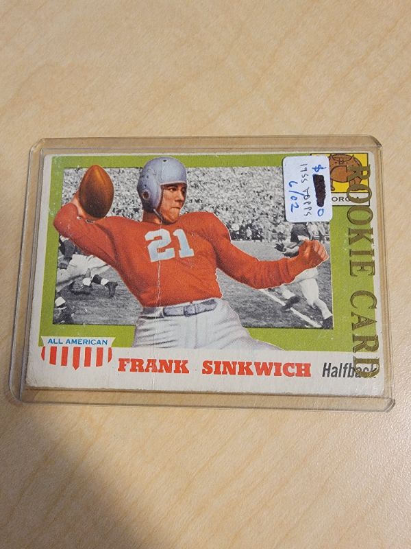 Photo 1 of 1955 TOPPS FRANK SINKWICH - FAIR CONDITION - HAS A CREASE IN IT