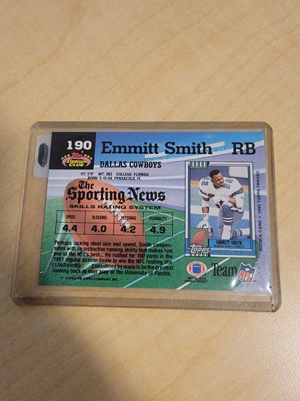 Photo 2 of 1992 EMMITT SMITH TOPPS STADIUM CLUB EXCELLENT CONDITION