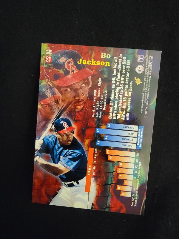 Photo 2 of 1995 BO JACKSON TOPPS STADIUM CARD