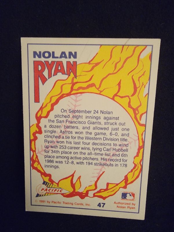 Photo 2 of 1991 NOLAN RYAN CARD
