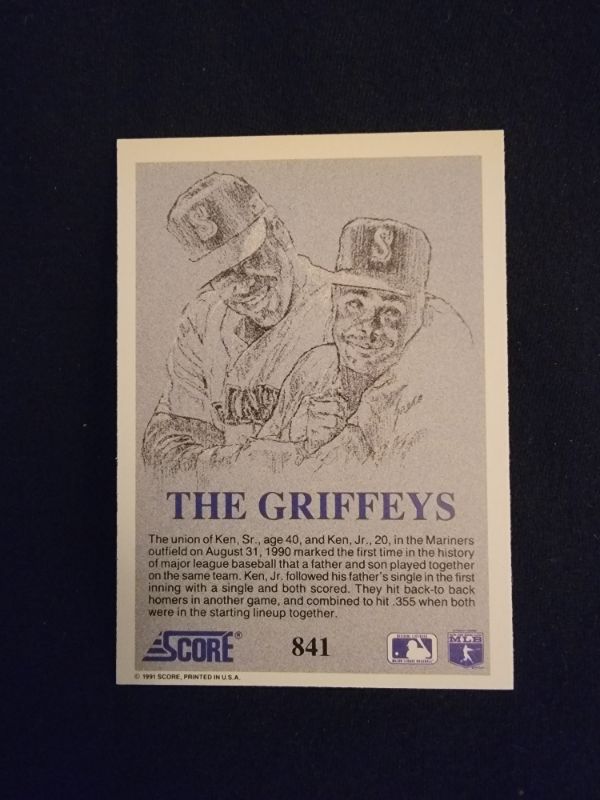 Photo 2 of 1991 THE GRIFFEYS SCORE CARD - EXCELLENT CONDITION