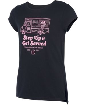 Photo 1 of SIZE 5 - Adidas Little Girls Step up-Print T-Shirt - Adi Black