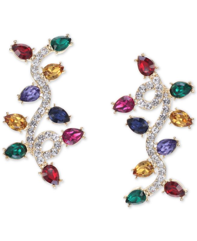 Photo 1 of Holiday Lane Gold-Tone Multicolor Holiday Lights Linear Earrings, Created for Macy's - Multi