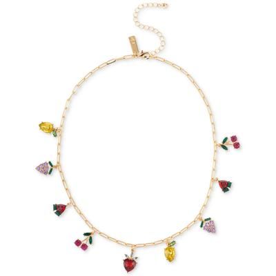 Photo 1 of INC Gold-Tone Mixed Stone Fruit Shaky Charm Necklace, 17 + 3 Extender, Created for Macy's - Multi