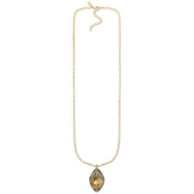 Photo 1 of Style & Co Gold-Tone Color Stone Double-Chain Long Pendant Necklace, 36 + 3 Extender, Created for Macy's - Brown