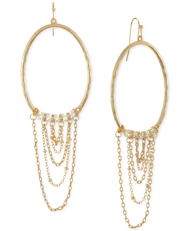 Photo 1 of Style & Co Gold-Tone Multi-Chain Beaded Drop Statement Earrings, Created for Macy's - Gold