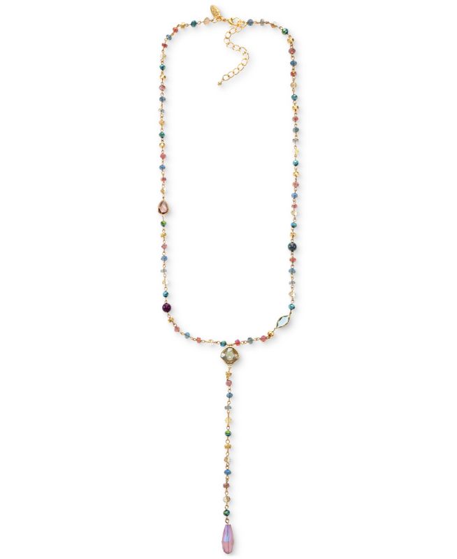 Photo 1 of Style & Co Mixed Stone & Bead Long Lariat Necklace, 28 + 3 Extender, Created for Macy's - Gold