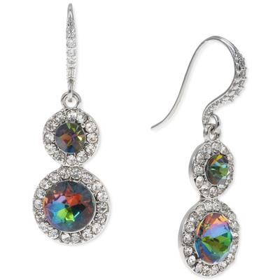 Photo 1 of Charter Club Silver-Tone Pave & Stone Halo Double Drop Earrings, Created for Macy's - Multi