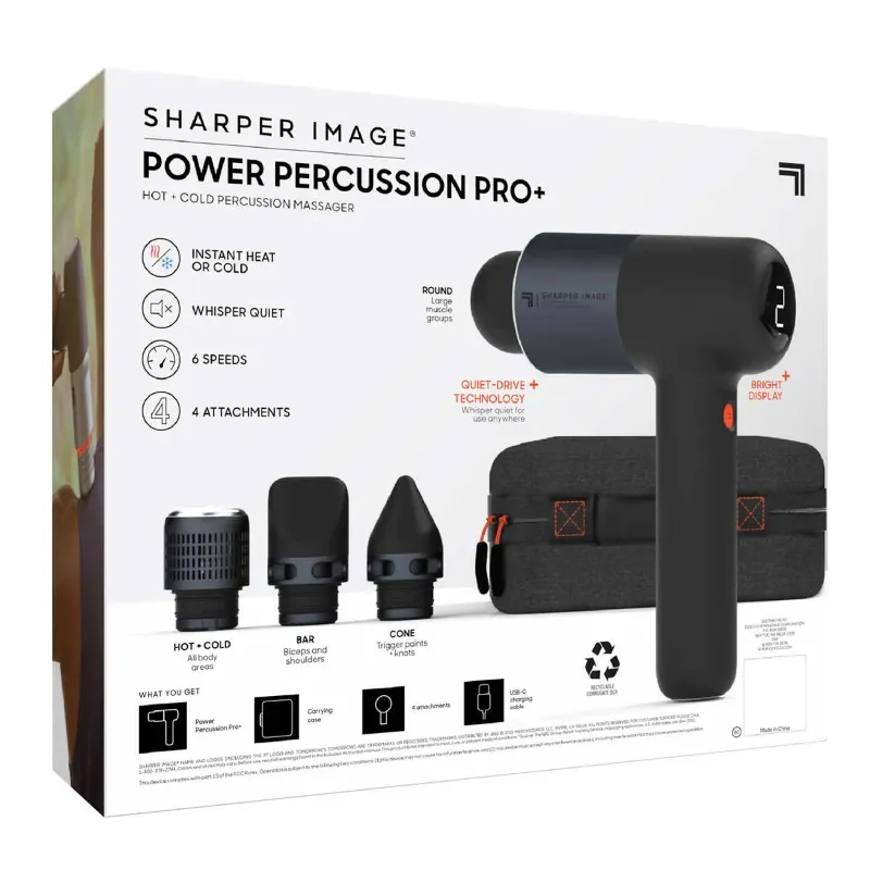 Photo 5 of Sharper Image Power Percussion Pro+ Hot + Cold Percussion Massager. Recover post-workout with hot or cold deep tissue massage at the touch of a button. Cool it down to 38 degrees or heat it up to 115 degrees to improve recovery time and soothe your muscle