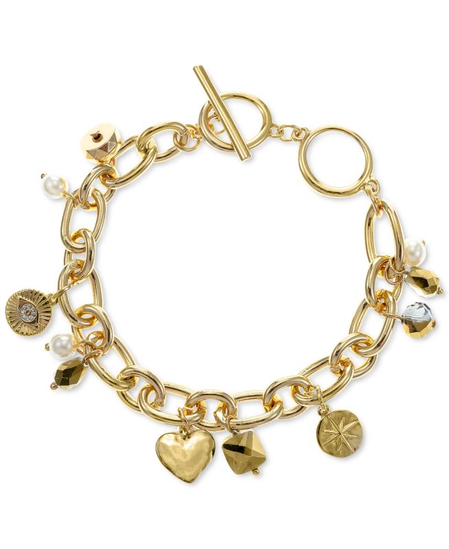 Photo 1 of Style & Co Gold-Tone Mixed Charm Link Bracelet, Created for Macy's - Gold