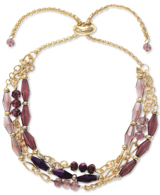 Photo 1 of Style & Co Multi-Bead Layered Slider Bracelet, Created for Macy's - Purple