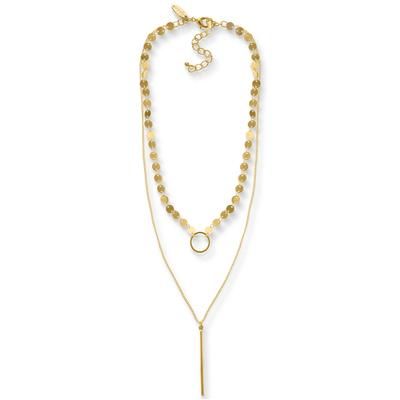 Photo 1 of Style & Co Gold-Tone Disc & Bar Layered Lariat Necklace, 16 + 3 Extender, Created for Macy's - Gold