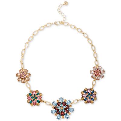 Photo 1 of Charter Club Gold-Tone Multicolor Mixed Stone Flower Statement Necklace, 17 + 2 Extender, Created for Macy's - Multi