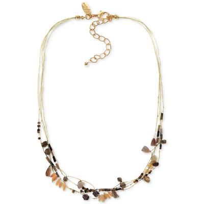 Photo 1 of Style & Co Beaded Boho Multi-Strand Necklace, 18 + 3 Extender, Created for Macy's - Brown